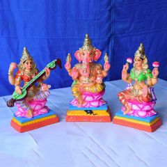 Lord Ganesha with Godesses Lakshmi and Saraswathi-Medium