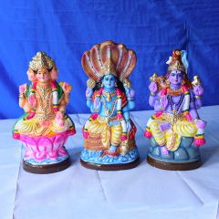 Brahmma Vishnu Shiva - clay figurine set-Medium