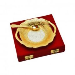 Silver And Gold Plated Traditional Brass Platter