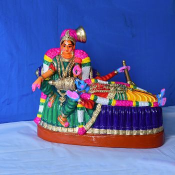 Posing Krishna clay statue - Medium