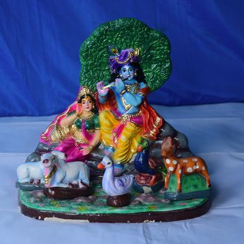 Vibrant Radha Krishna idol at Vrindavan-Medium