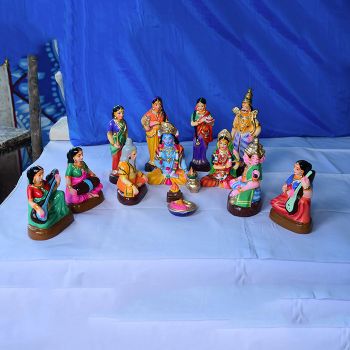 Lakshmi Kalyanam Clay idol set-Big