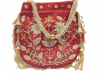 Red Colored Embroid Bag