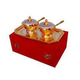Silver And Gold Plated Brass Mouth Freshner Set