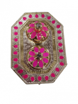 Kumkum Set  pink plate model 